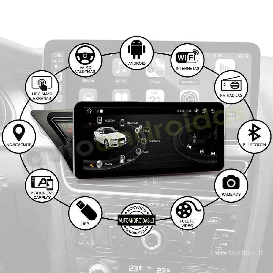 Audi A4 B8 A5 2009-16 Android multimedia GPS/WiFi - nuotraukos Nr. 2