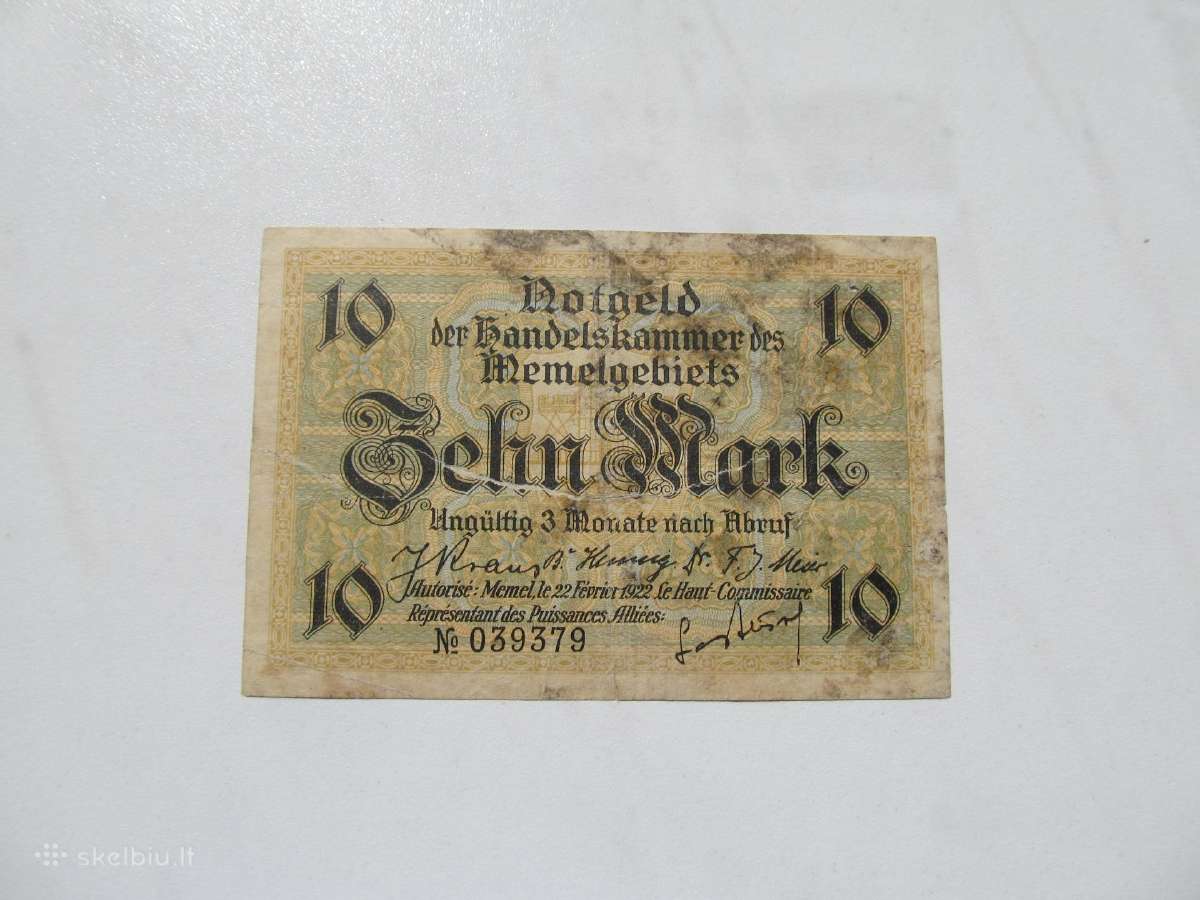 10 mark , Memel Lietuva , 1922