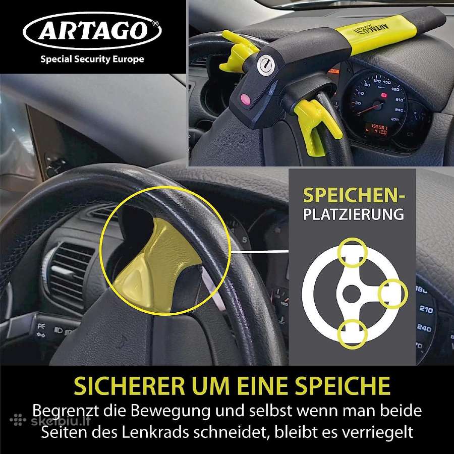 Artago 870 vairo užraktas su signalizacija 120 db - nuotraukos Nr. 3