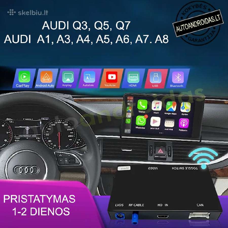 Audi Carplay Androidauto integr org. multimedijoje