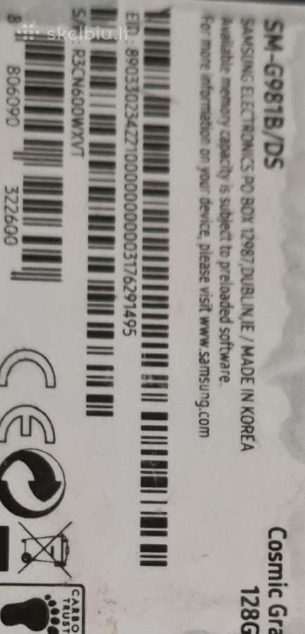 Samsung originalus Galaxy S20 128gb beveik kaip as - nuotraukos Nr. 4