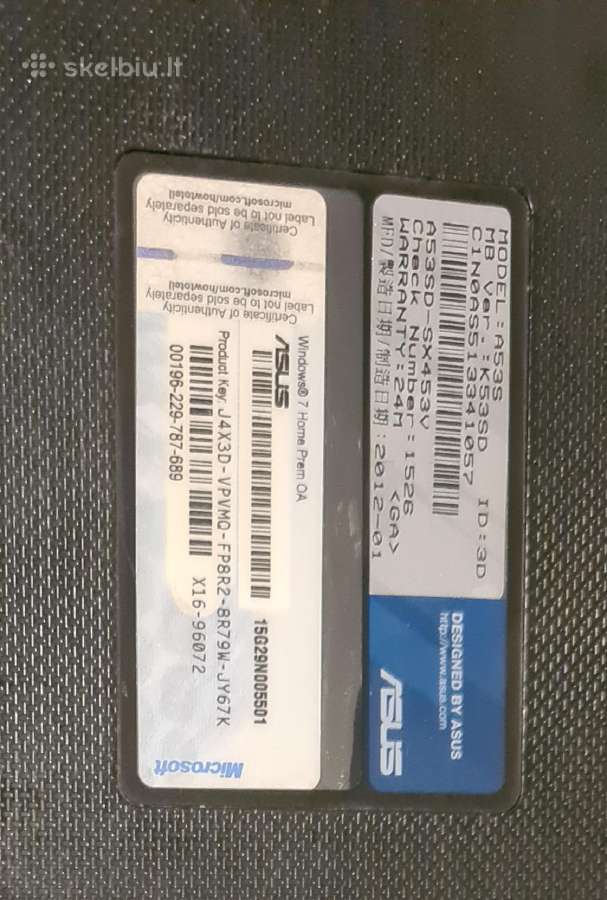 Asus nešuojamas kompjuteris yra 2 vnt. - nuotraukos Nr. 2