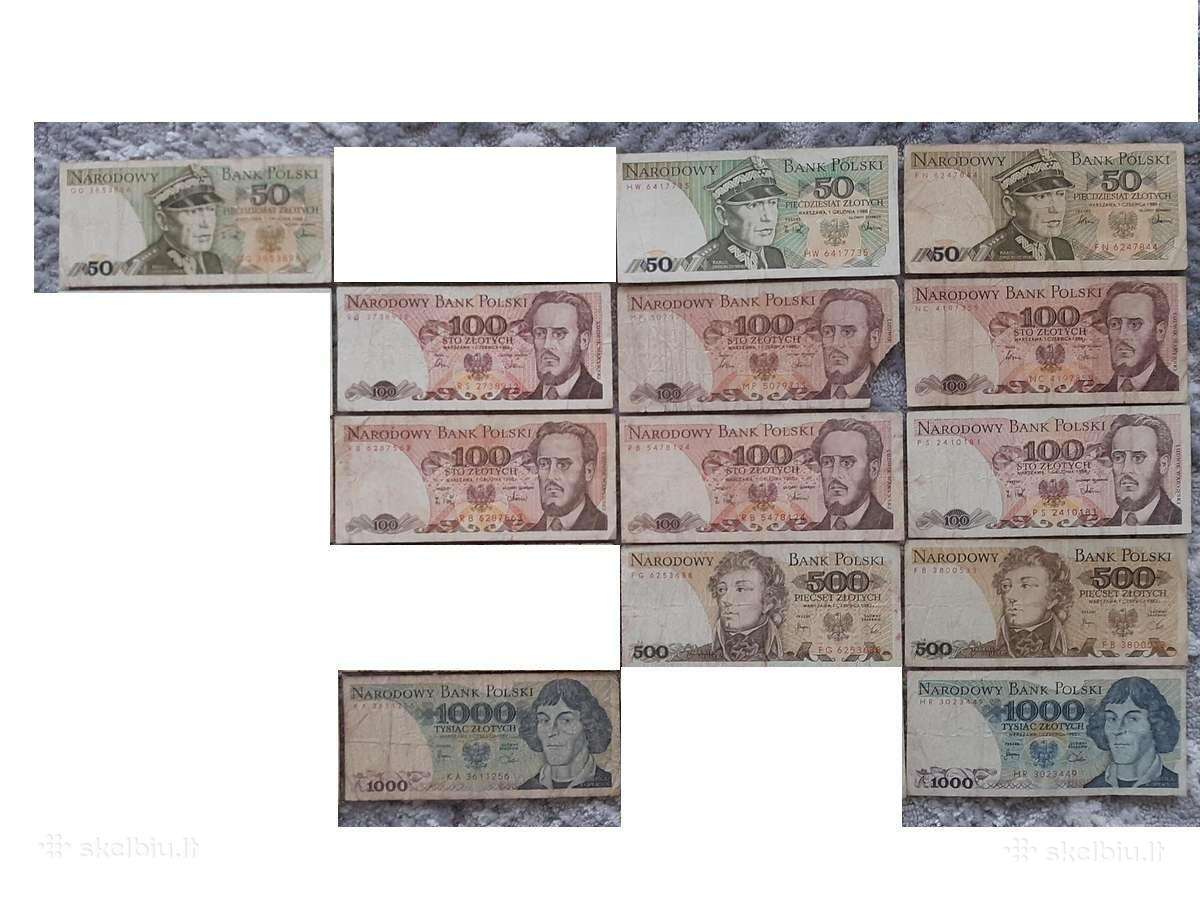 Lenkijos banknotai 13vnt. po 1€