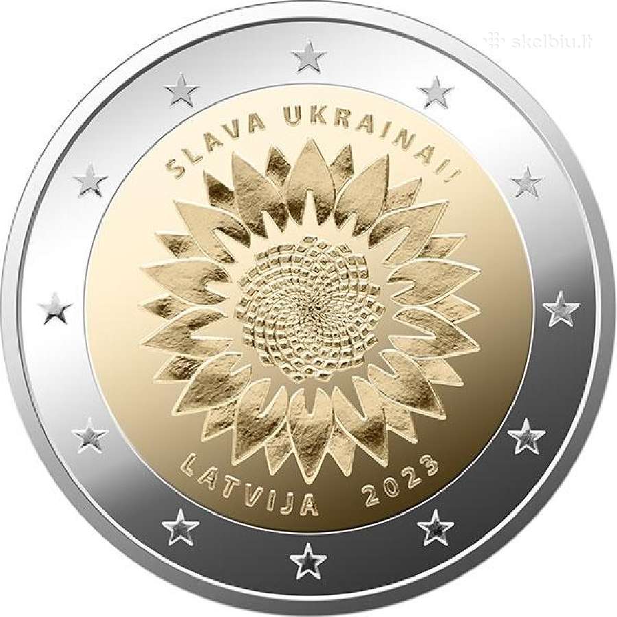2023 Latvija 2 eurų monetos Ukrainai