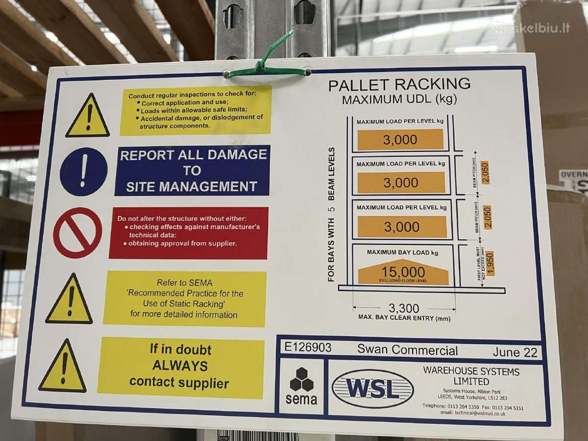 Nauji Ar paletiniai stelažai 10m x 1,1m - nuotraukos Nr. 9