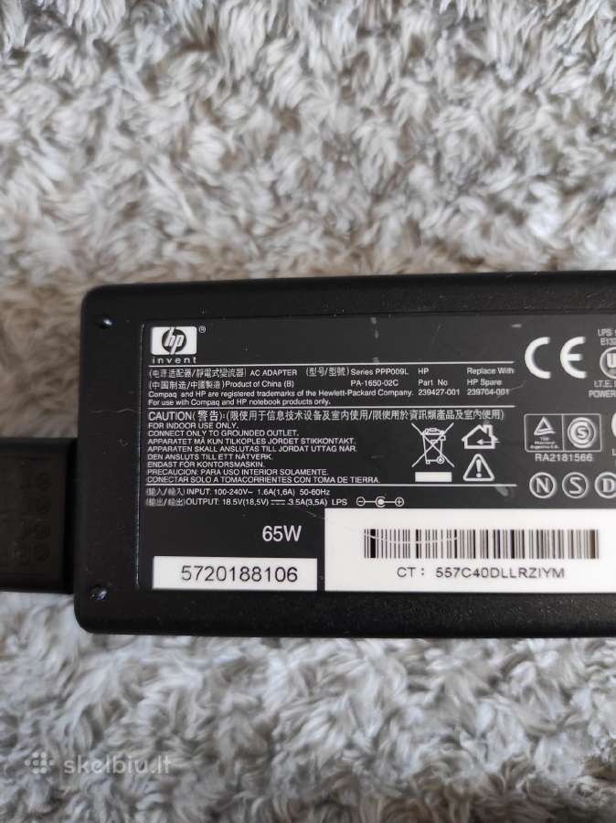 Hp 65w 3.5a 18.5v Pp009l Pa-1650-02c