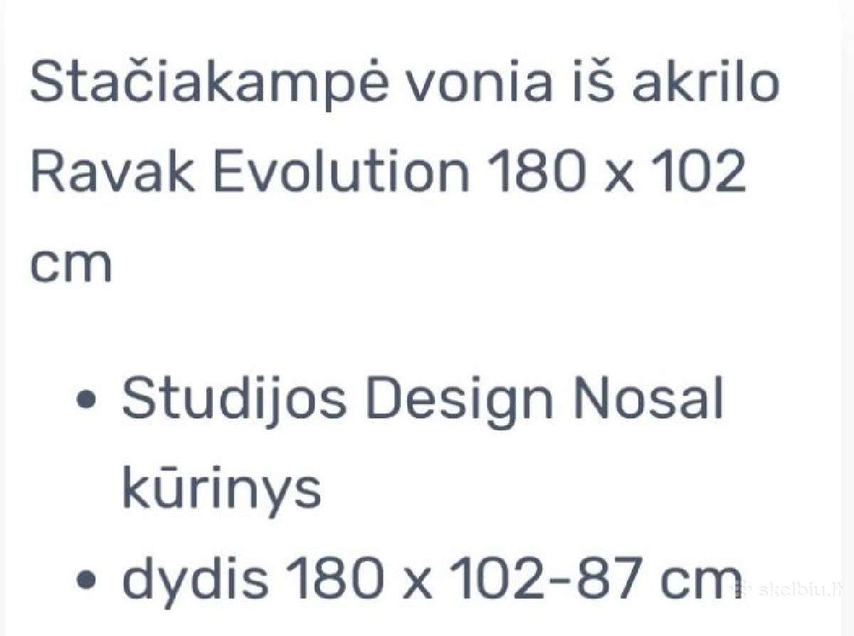 Akrilinė vonia Ravak 180x102 cm - nuotraukos Nr. 2