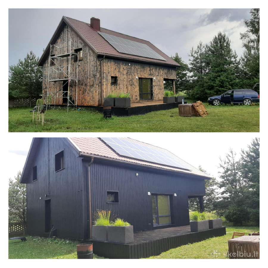 Medinių namų ir paviršių dažymas - nuotraukos Nr. 38