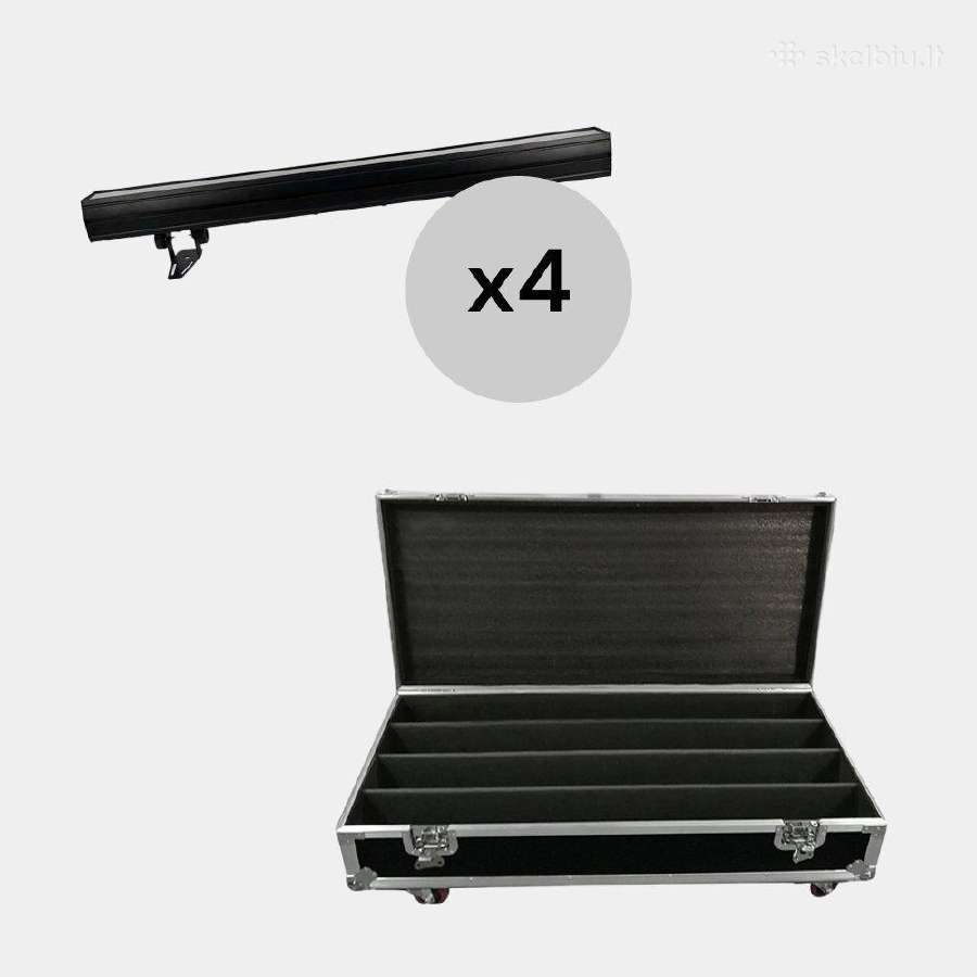 4x LED Bar 18x18w Rgbwa+uv 6in1 Su Lagaminu