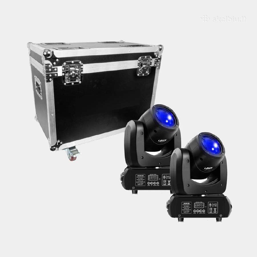 80w LED Beam Judančios Galvos su Lagaminu