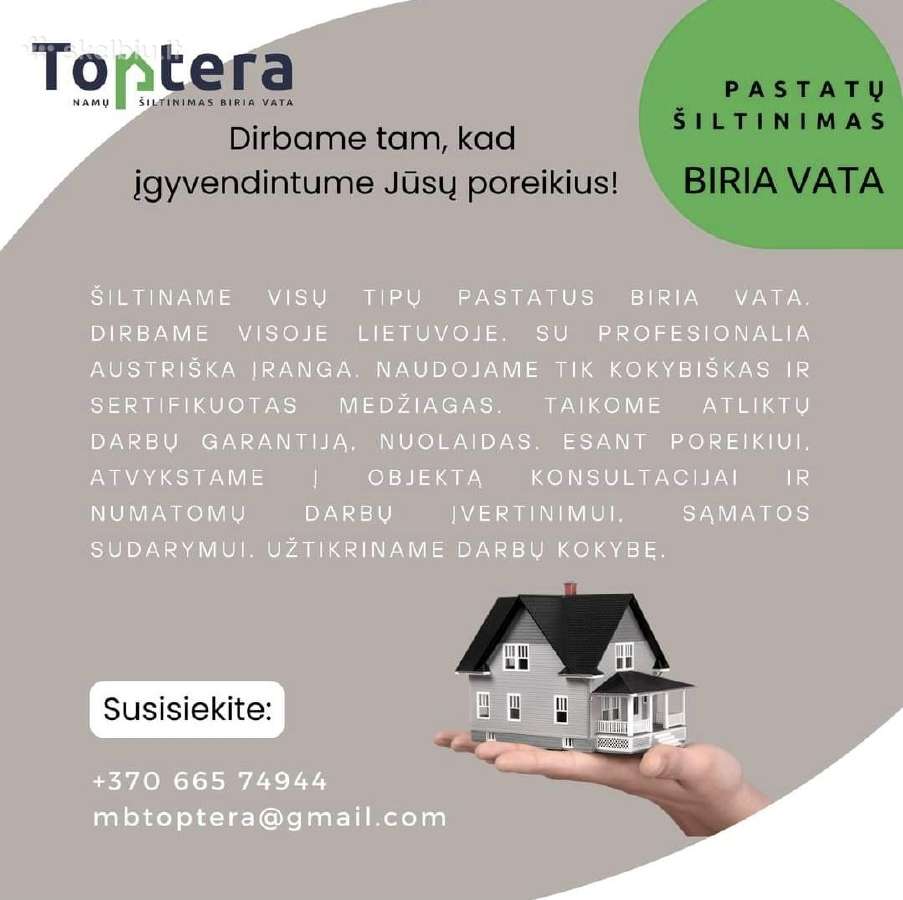 Namu siltinimas biria vata. - nuotraukos Nr. 23