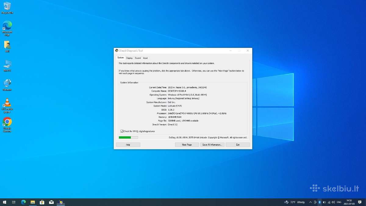 Dell Latitude E7470 i7 16gb 256gb SSD - nuotraukos Nr. 8