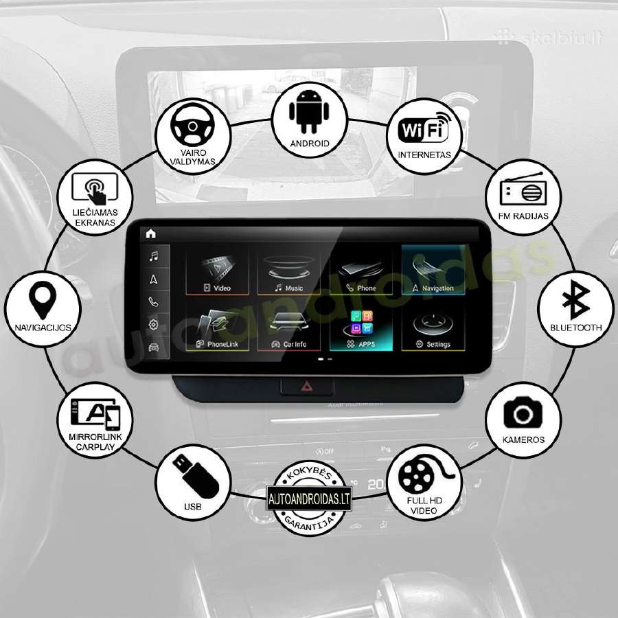 Audi Q5 2009-16 Android multimedia GPS/WiFi/bt/usb - nuotraukos Nr. 2