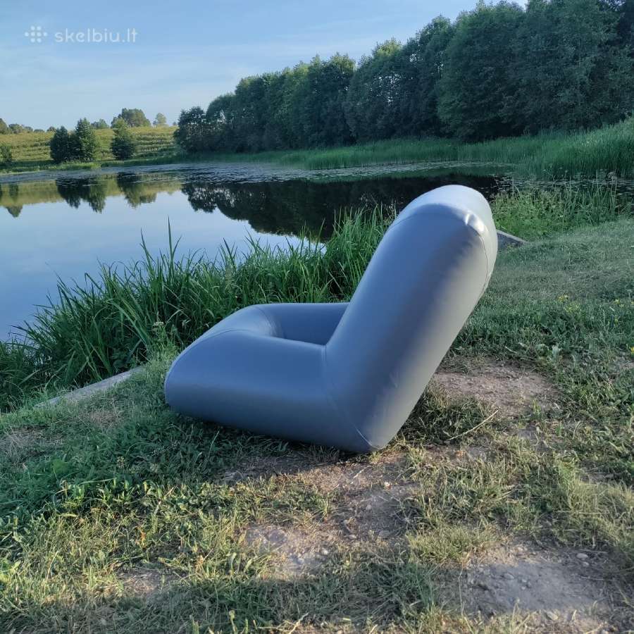 Žvejybinis krėslas, pompa, meškerių laikiklis