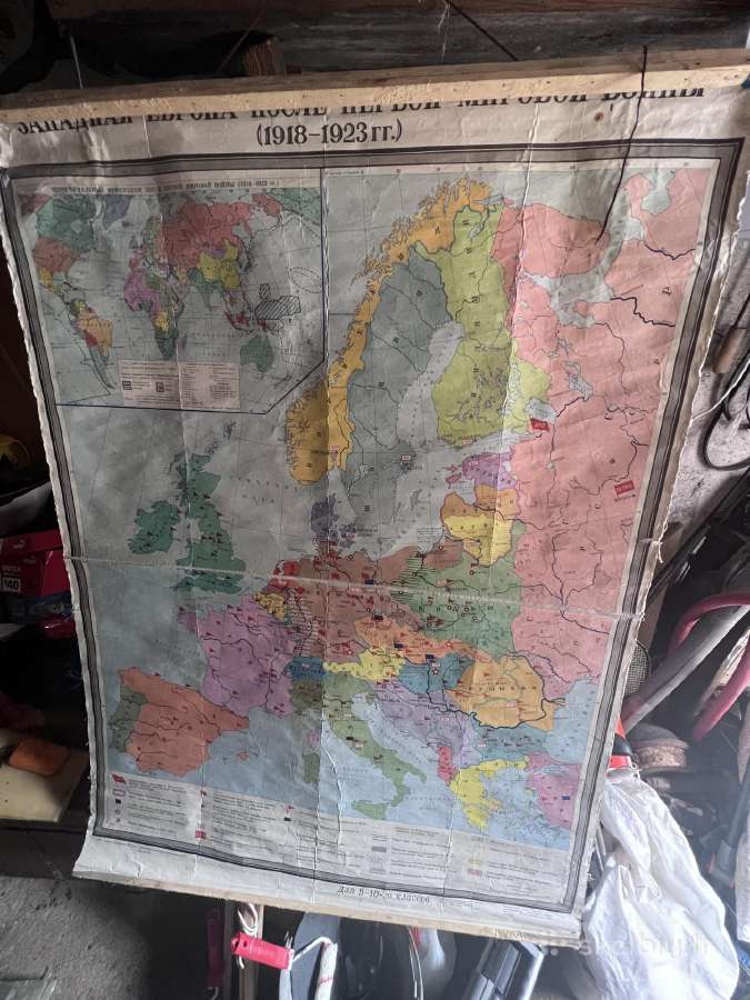 Seni, mokykliniai žemėlapiai, tarybiniai, suvynioj - nuotraukos Nr. 5