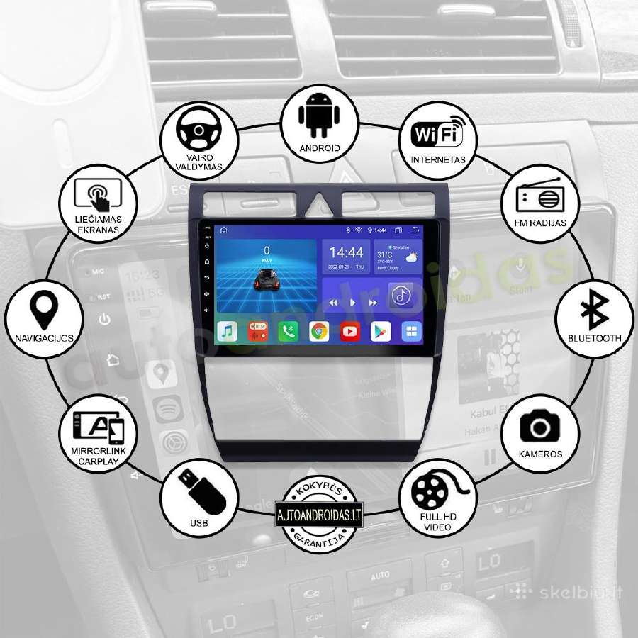 Audi A6 1997-07 Android multimedia Usb/GPS/WiFi - nuotraukos Nr. 2