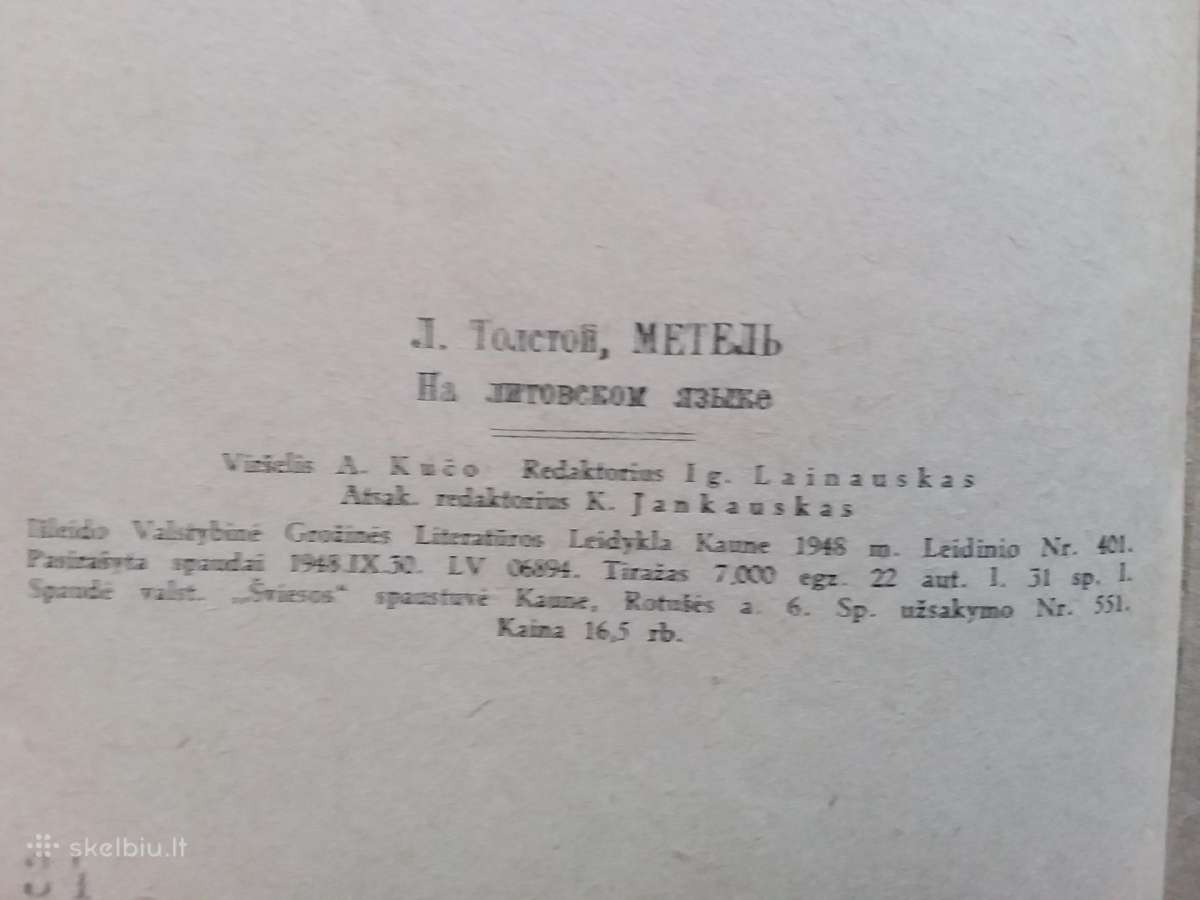 Levas Tolstojus Pūga 1948 m. Kaunas - nuotraukos Nr. 3