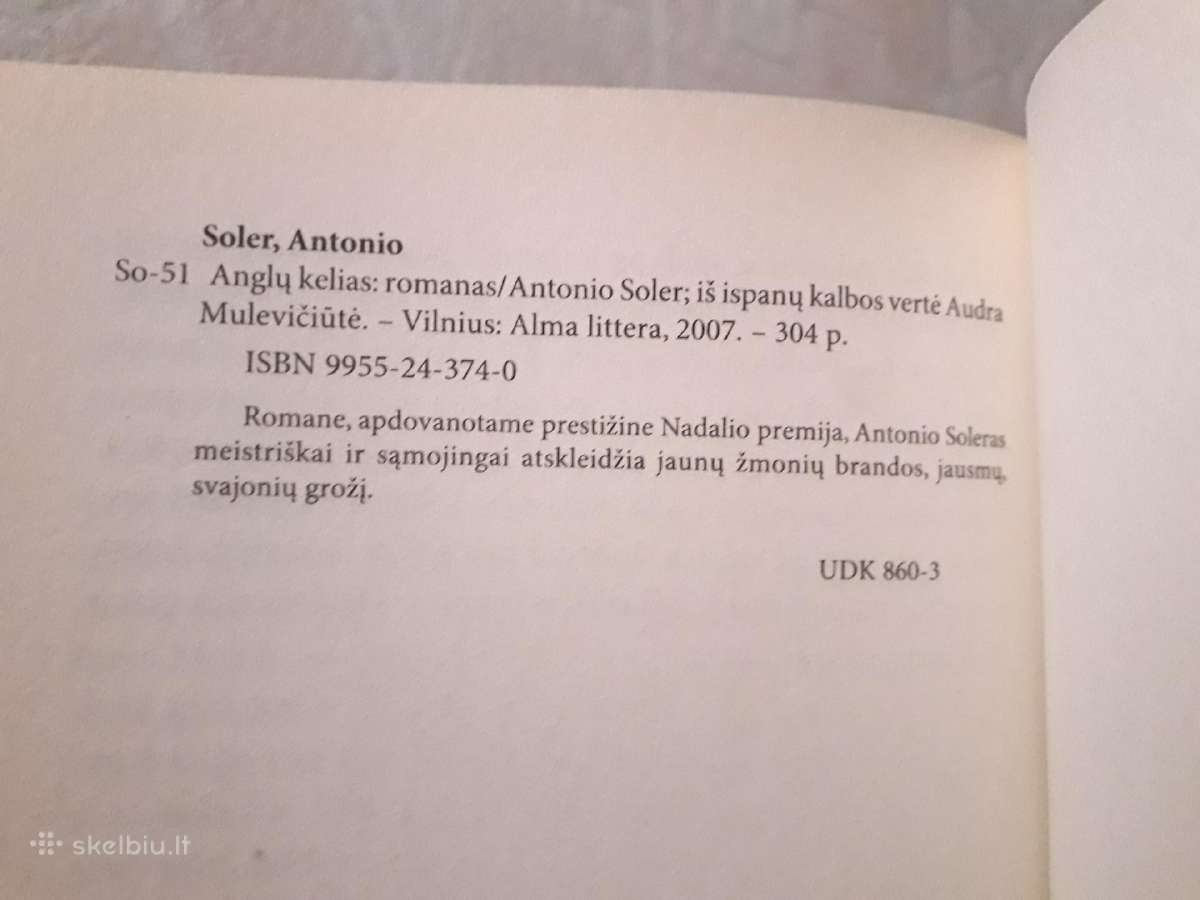 Antonio Soler "Anglų kelias" 2007 metai - nuotraukos Nr. 5