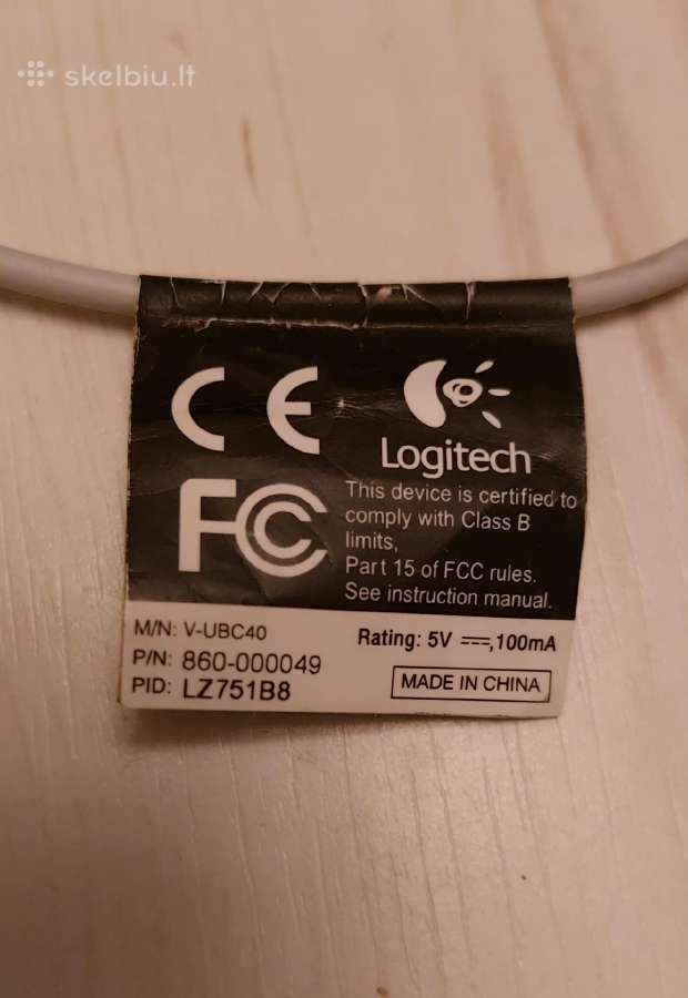 Logitech Usb Web kamera - nuotraukos Nr. 4
