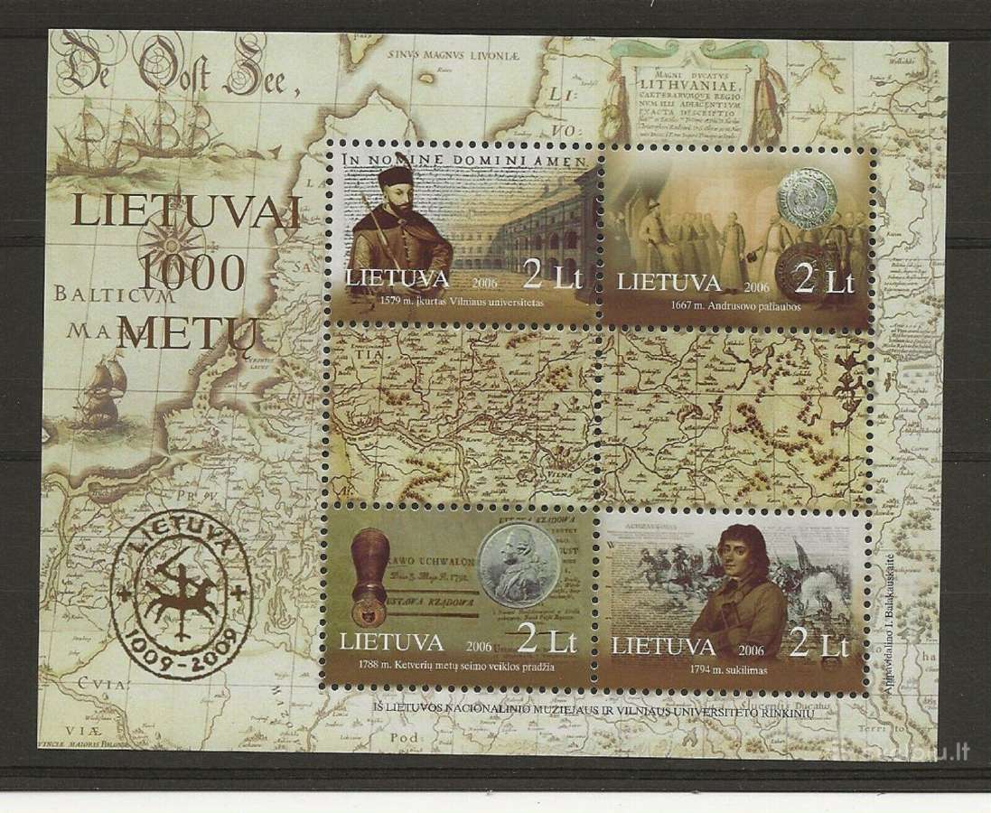 Lietuva 2006 m. Tukstantmetis, blokas švarus