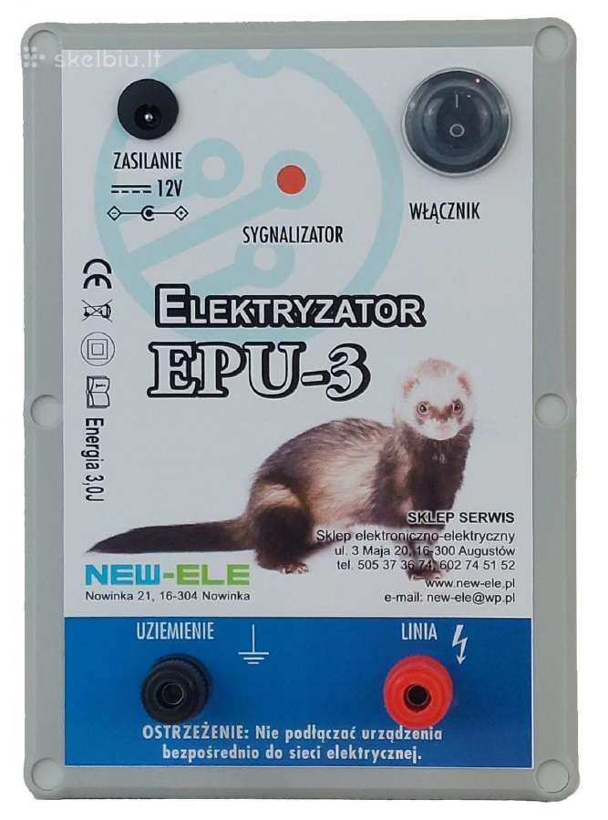 Elektrinis piemuo 3.0j skirtas ūdroms