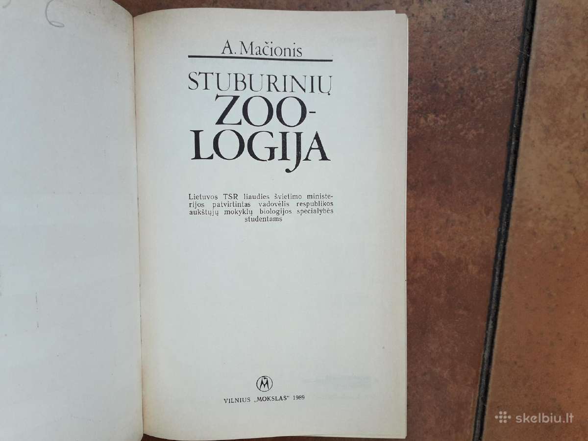A. Mačionis "Stuburinių zoologija" 1989 metai - nuotraukos Nr. 2