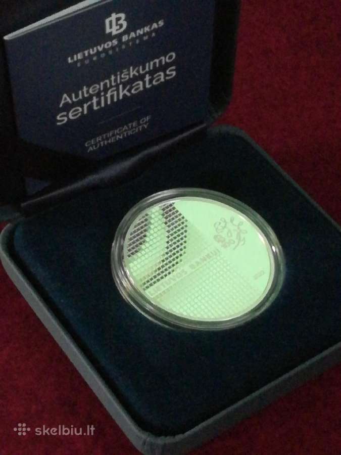 20 € sidabrinė moneta Lietuvos Bankui 100 - nuotraukos Nr. 3