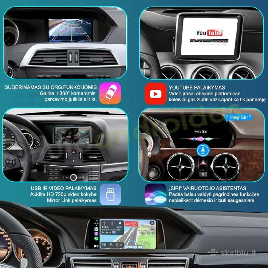 Mercedes Carplay, Android Auto orgi. multimedijoje - nuotraukos Nr. 4