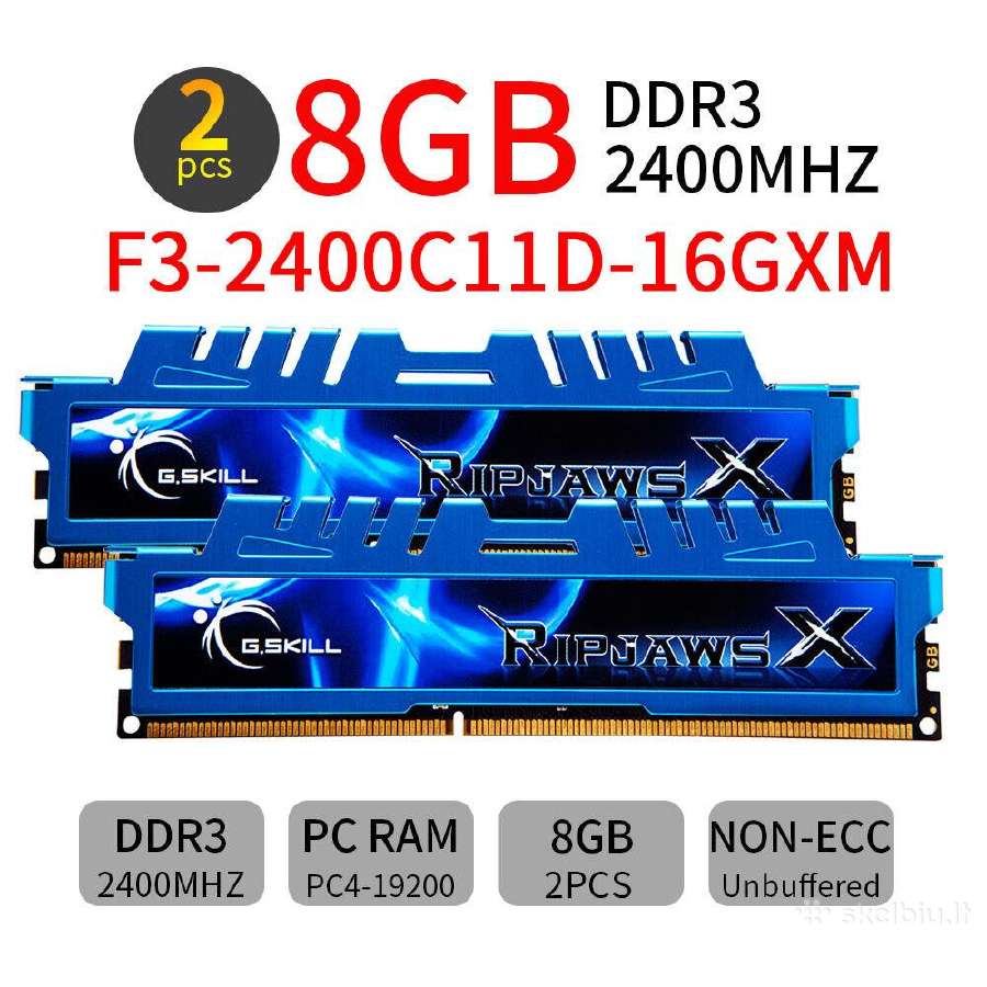 G Skill Ripjaws X Series 16gb 2 X 8gb G.skill Ripjaws X Ddr3-2400mhz 16gb (2 x 8gb) - Skelbiu.lt