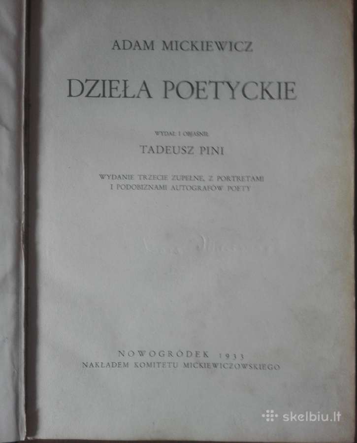 526. Dziela Poetyckie Mickiewicz A. - nuotraukos Nr. 2