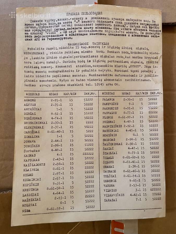 Taksofono naudojimo instrukcija