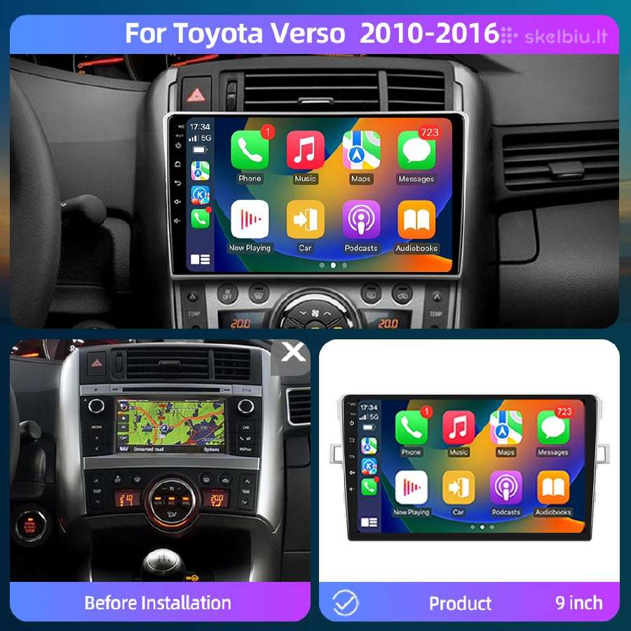 Toyota Corolla Verso 2009-2018 android multimedija - nuotraukos Nr. 3