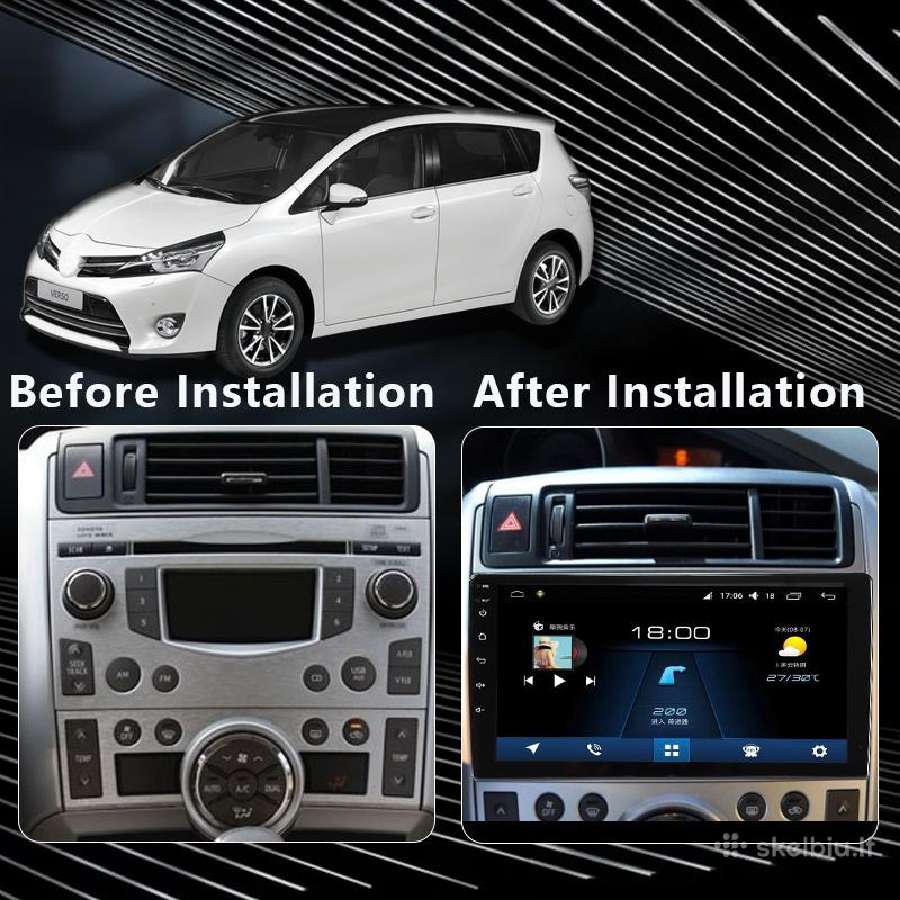 Toyota Corolla Verso 2009-2018 android multimedija - nuotraukos Nr. 6