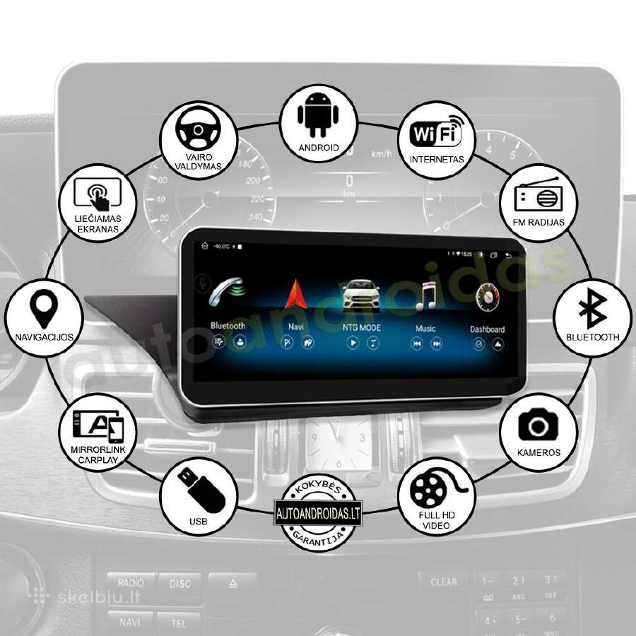 Mercedes 2009-16 E W212 Android multimedia WiFi - nuotraukos Nr. 2