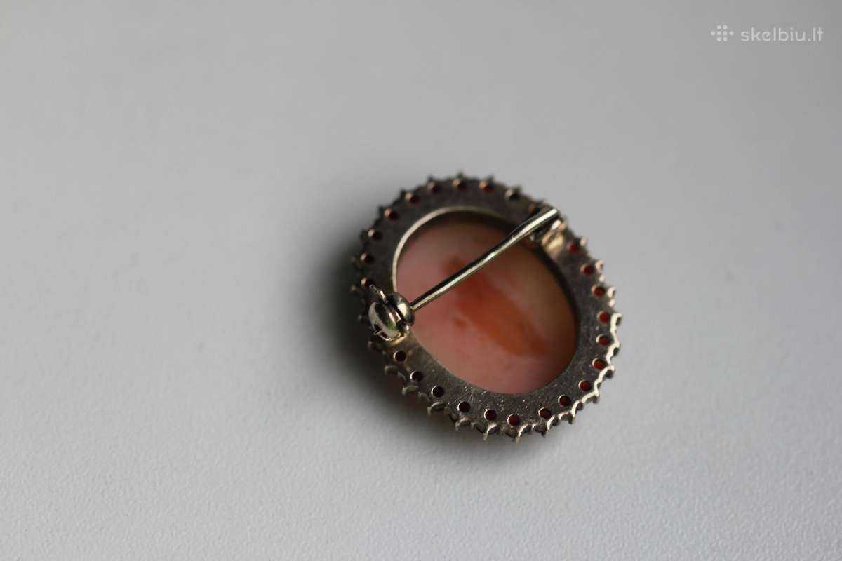 Vintage Hgr 830 S auksuota cameo sage su granatais - nuotraukos Nr. 5
