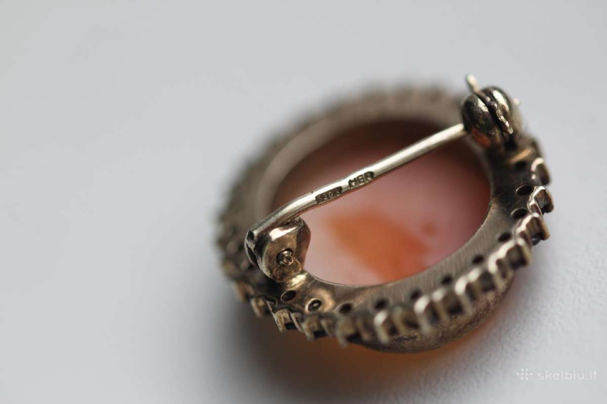 Vintage Hgr 830 S auksuota cameo sage su granatais - nuotraukos Nr. 7
