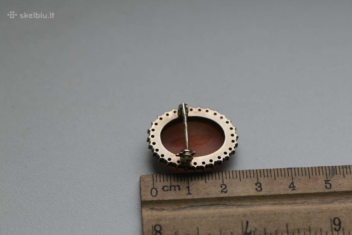 Vintage Hgr 830 S auksuota cameo sage su granatais - nuotraukos Nr. 8