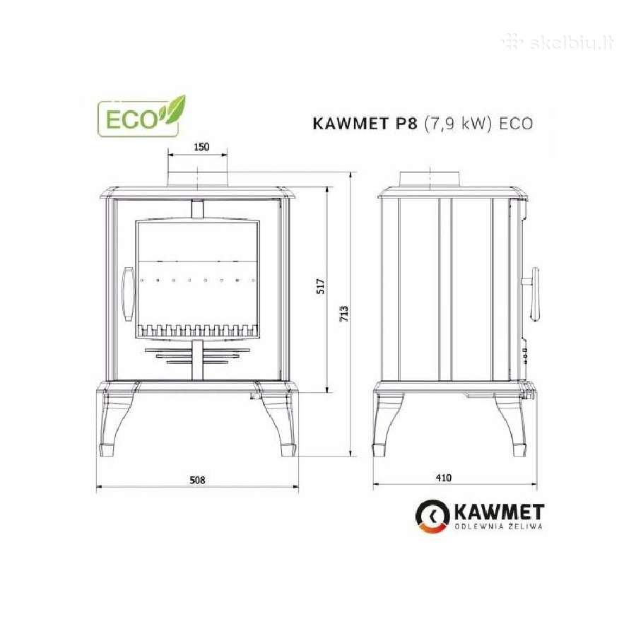 Ketaus krosnelė Kawmet P8 (7,9 kw) Eco - nuotraukos Nr. 3