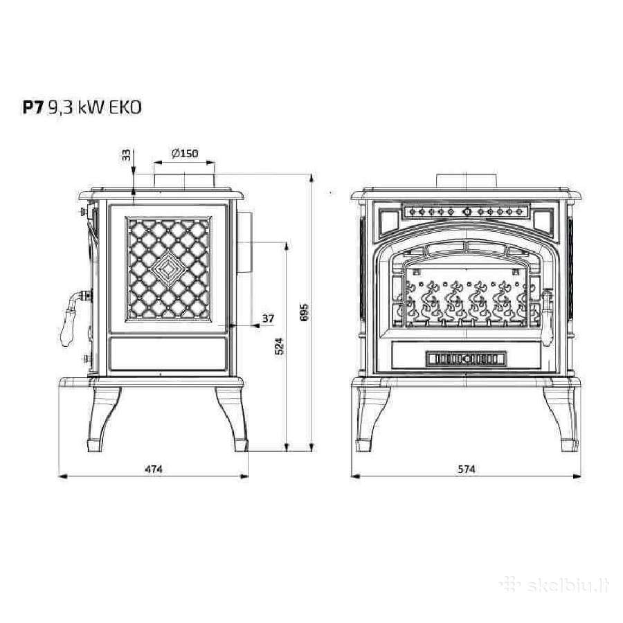 Ketaus krosnelė Kawmet P7 9.3kw Eco - nuotraukos Nr. 4