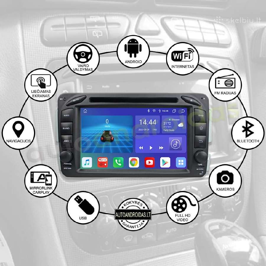 Mercedes Benz C W203 1996-08 Android multimedia Bt - nuotraukos Nr. 2