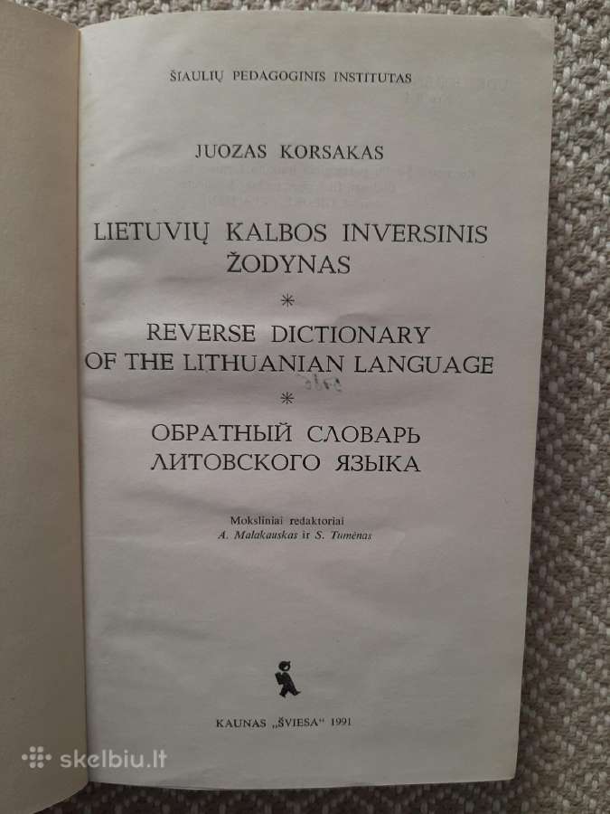 Lietuvių kalbos inversinis žodynas - nuotraukos Nr. 2