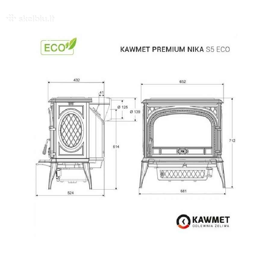 Ketaus krosnelė Kawmet Premium Nika S5 Eco - nuotraukos Nr. 10