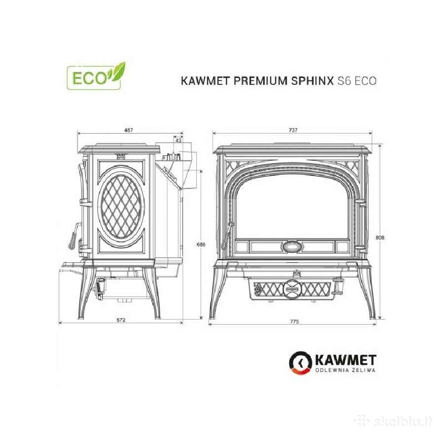 Ketaus krosnelė Kawmet Premium Sphinx S6 Eco - nuotraukos Nr. 10