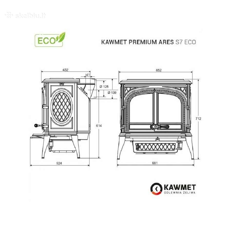 Ketaus krosnelė Kawmet Premium Ares S7 Eco - nuotraukos Nr. 11