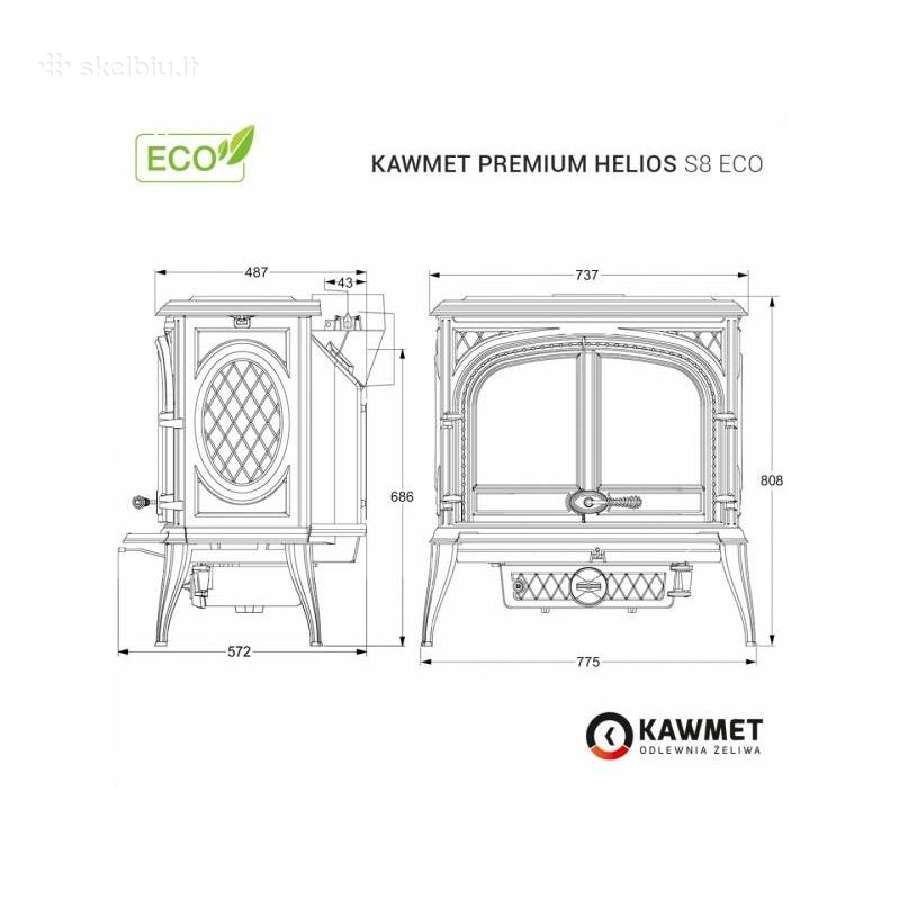 Ketaus krosnelė Kawmet Premium Helios S8 Eco - nuotraukos Nr. 11