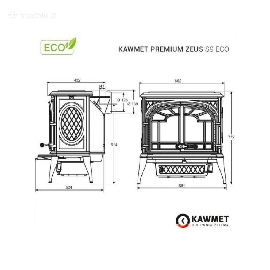 Ketaus krosnelė Kawmet Premium Zeus S9 Eco - nuotraukos Nr. 10