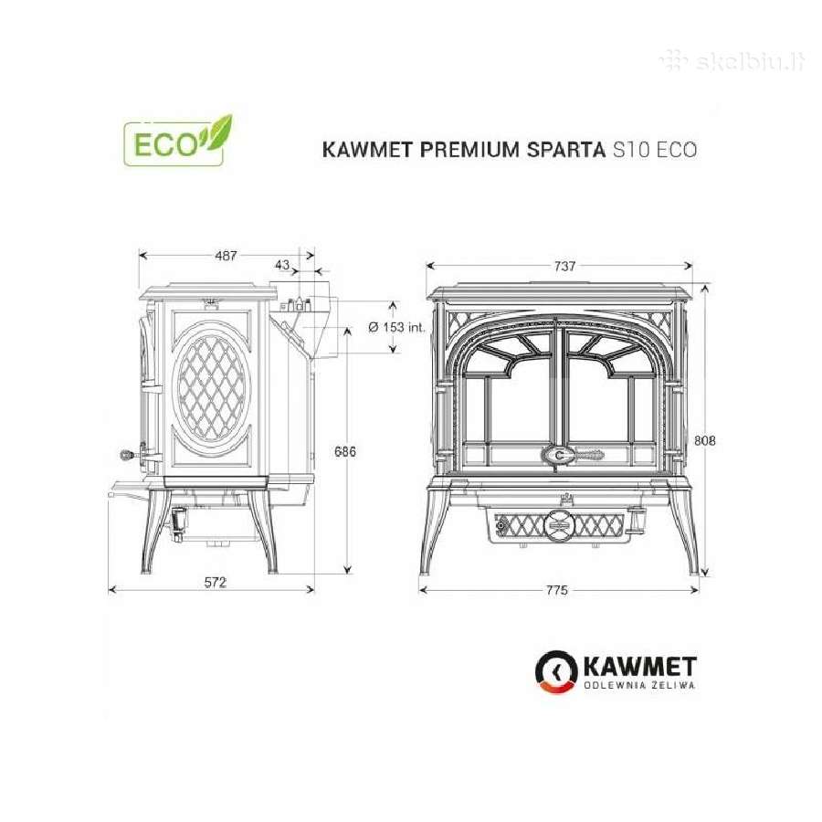 Ketaus krosnelė Kawmet Premium Sparta S10 Eco - nuotraukos Nr. 10