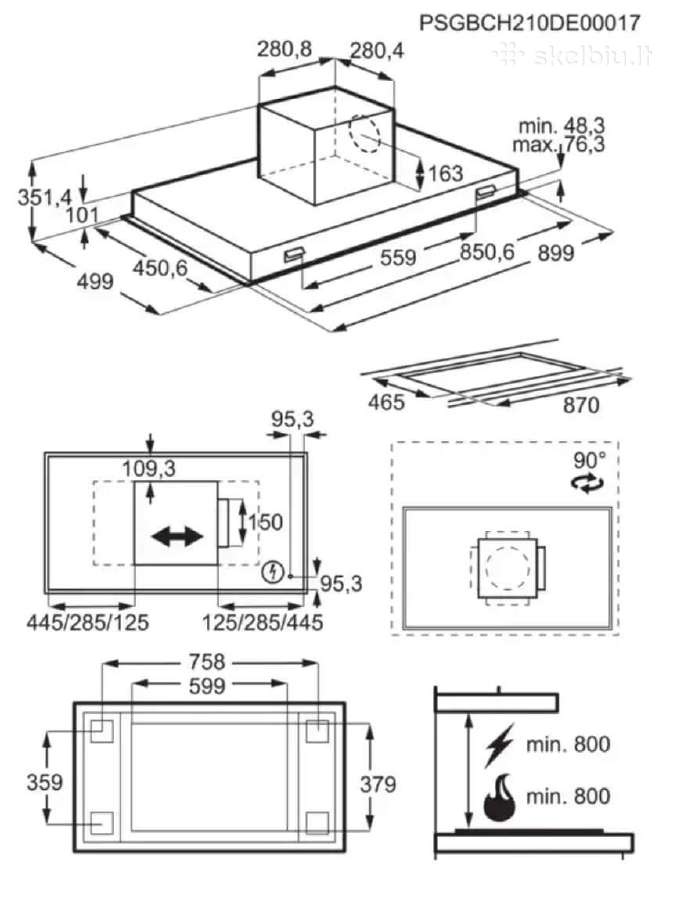 Aeg 7000series 90cm su Hob2hood - nuotraukos Nr. 12
