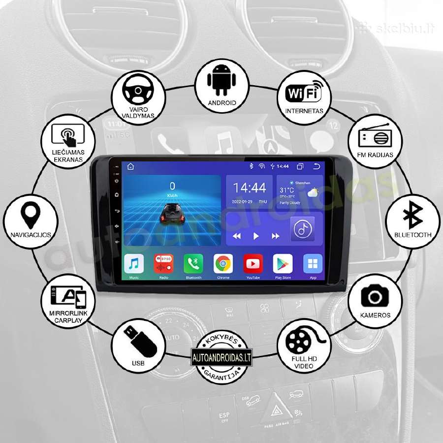 Mercedes Ml W164 Gl X164 Android multimedia 2007+ - nuotraukos Nr. 2