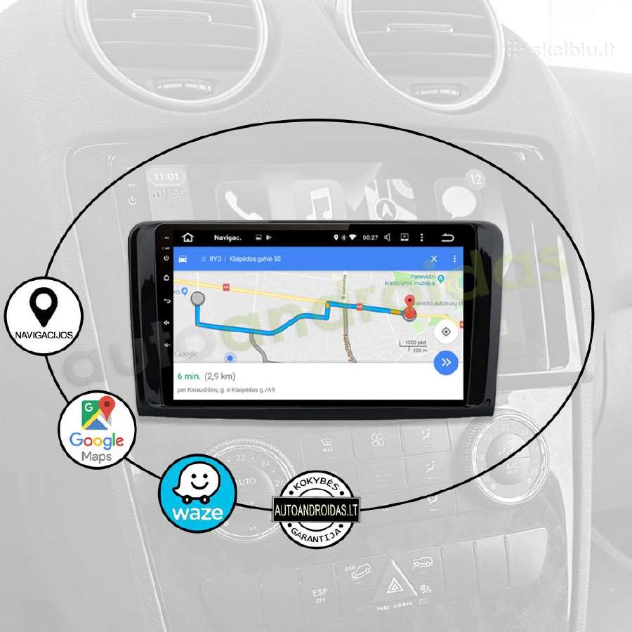Mercedes Ml W164 Gl X164 Android multimedia 2007+ - nuotraukos Nr. 11